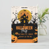 Invitation à la fête de nuit d'Halloween (Debout devant)