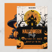 Invitation à la fête de nuit d'Halloween (Devant / Derrière)