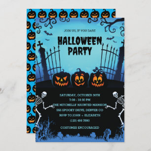 Invitation à la fête de nuit d'Halloween