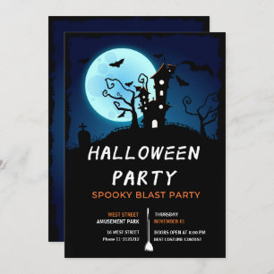 Invitation à la fête de nuit d'Halloween