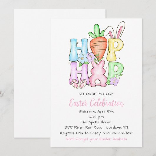 Invitation à la fête de Pâques (Devant / Derrière)