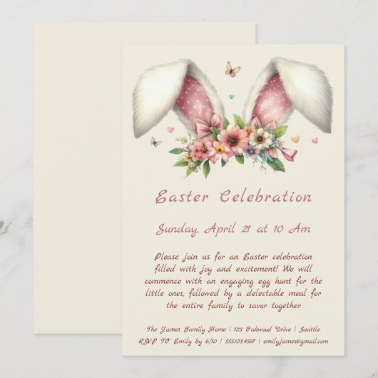 Invitation à la fête de Pâques (Devant / Derrière)