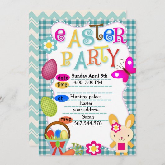 Invitation à la fête de Pâques (Devant / Derrière)