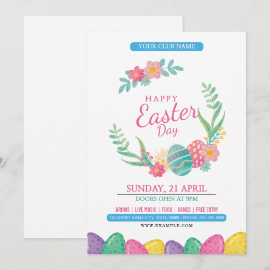 Invitation à la fête de Pâques (Devant / Derrière)