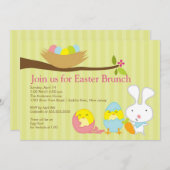 Invitation à la fête de Pâques Bunny (Devant / Derrière)