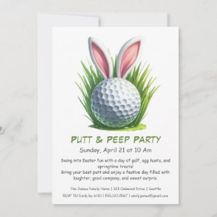 Invitation à la fête de Pâques de golf Putt & Peep