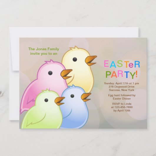 Invitation à la fête de Pâques de la famille des e (Devant)