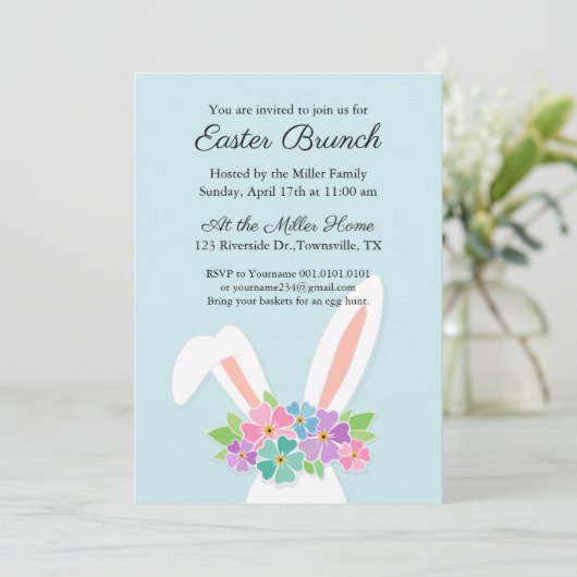 Invitation à la fête de Pâques de lapin (Debout devant)