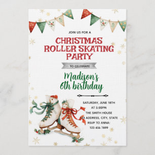 Invitation à la fête de patinage sur glace de Noël