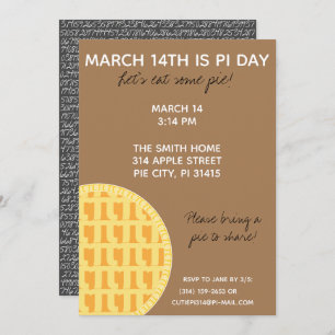 Invitation à la fête de Pi Day avec Chiffres Pi su