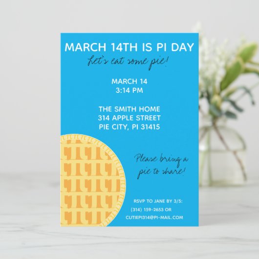 Invitation à la fête de Pi Day avec Chiffres Pi su (Debout devant)