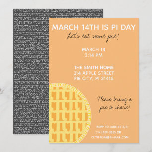 Invitation à la fête de Pi Day avec Chiffres Pi su