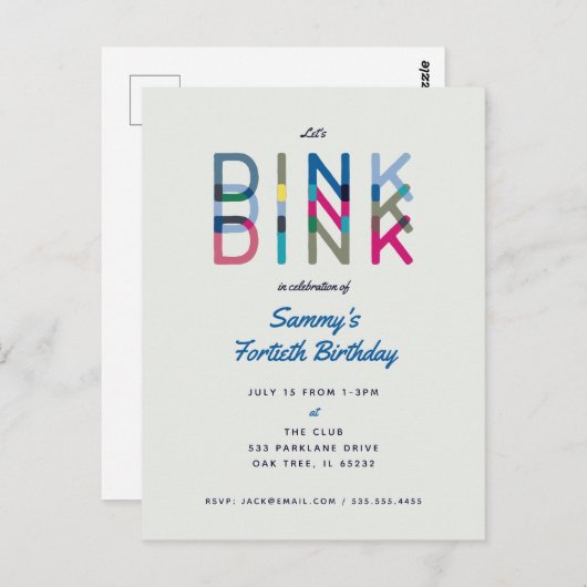 Invitation à la fête de pickleball Faisons Dink (Devant / Derrière)