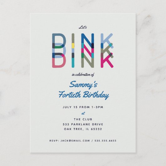 Invitation à la fête de pickleball Faisons Dink (Devant)