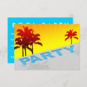 invitation à la fête de piscine (Devant / Derrière)