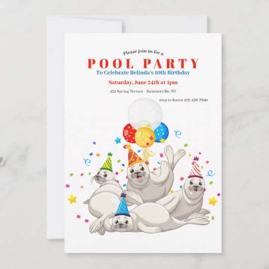 Invitation à la Fête de Piscine des Otaries (Devant)