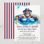 Invitation à la Fête de Piscine du 4 Juillet – Pat (Devant / Derrière)