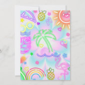 invitation à la fête de piscine, Glow neon Tropica (Dos)