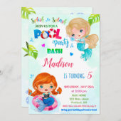 Invitation à la fête de piscine Invitation à l'ann (Devant / Derrière)