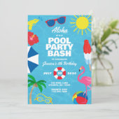 Invitation à la fête de piscine Luau (Debout devant)