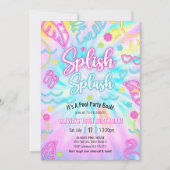 Invitation à la Fête de Piscine Néon, Éclat Tropic (Devant)