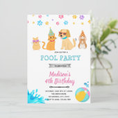 Invitation à la fête de piscine pour animaux de co (Debout devant)
