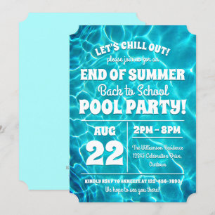 Invitation à la fête de piscine pour la rentrée sc