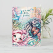 Invitation à la fête de piscine sirène (Debout devant)