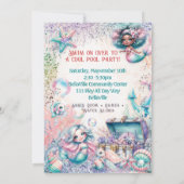 Invitation à la fête de piscine sirène (Dos)