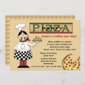 Invitation à la fête de Pizza (Devant / Derrière)