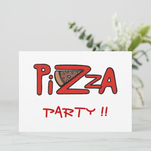 Invitation à la fête de Pizza (Debout devant)