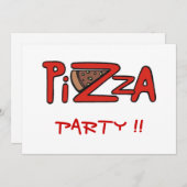 Invitation à la fête de Pizza (Devant / Derrière)