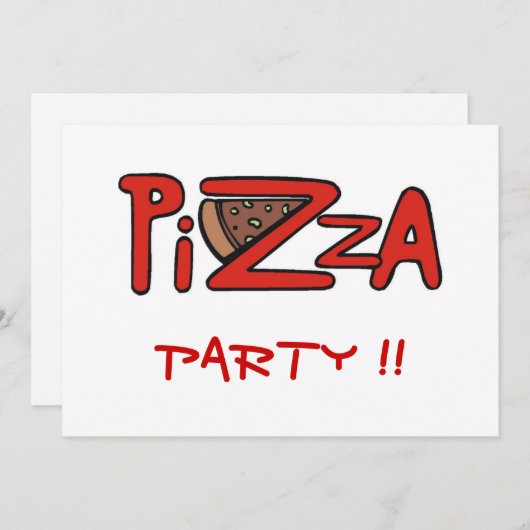 Invitation à la fête de Pizza (Devant / Derrière)