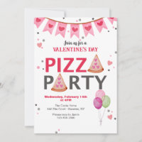 Invitation à la fête de pizza de la Saint-Valentin