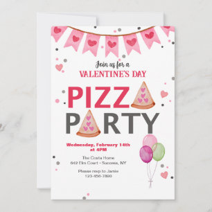 Invitation à la fête de pizza de la Saint-Valentin