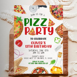 Invitation à la fête de pizza, Pizza Anniversaire 