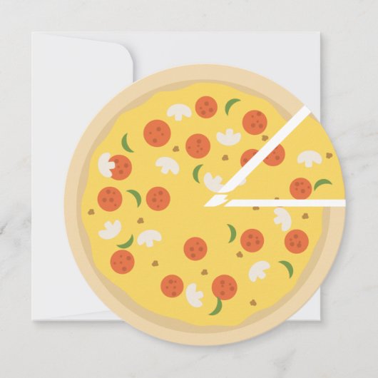 Invitation à la fête de pizza ronde d'anniversaire (Devant)
