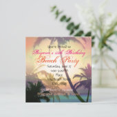 Invitation à la fête de plage aux palmiers de la c (Debout devant)