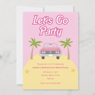 Invitation à la fête de plage de Malibu