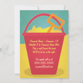 Invitation à la fête de plage de sable Pail (Dos)