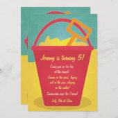 Invitation à la fête de plage de sable Pail (Devant / Derrière)