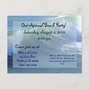 Invitation à la fête de plage de Surf Wave