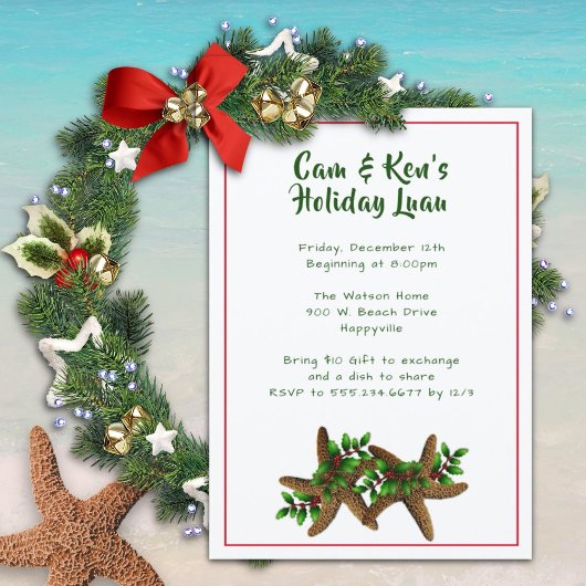 Invitation à la fête de plage des étoiles de mer
