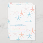 Invitation à la fête de plage d'été Coquillages (Devant / Derrière)