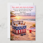 Invitation à la fête de plage du Memorial Day au b (Devant)