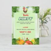 Invitation à la fête de plage estivale (Debout devant)