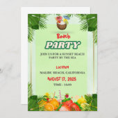 Invitation à la fête de plage estivale (Devant / Derrière)