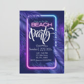 INVITATION À LA FÊTE DE PLAGE NEON VIOLETTE QUI BR (Debout devant)