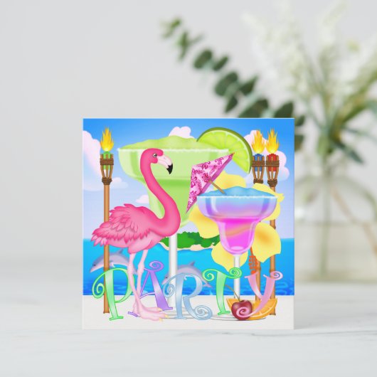 Invitation à la fête de plage paradisiaque / Luau (Debout devant)