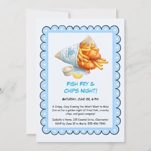Invitation à la Fête de Poisson Frit & Chips – Inv (Devant)